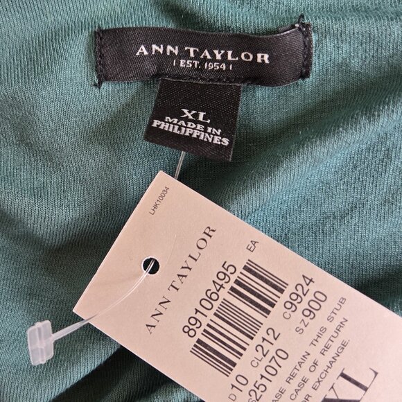 NWT ANN TAYLOR Green Stretch Jersey Strapless Dress XL - Picture 4 of 4